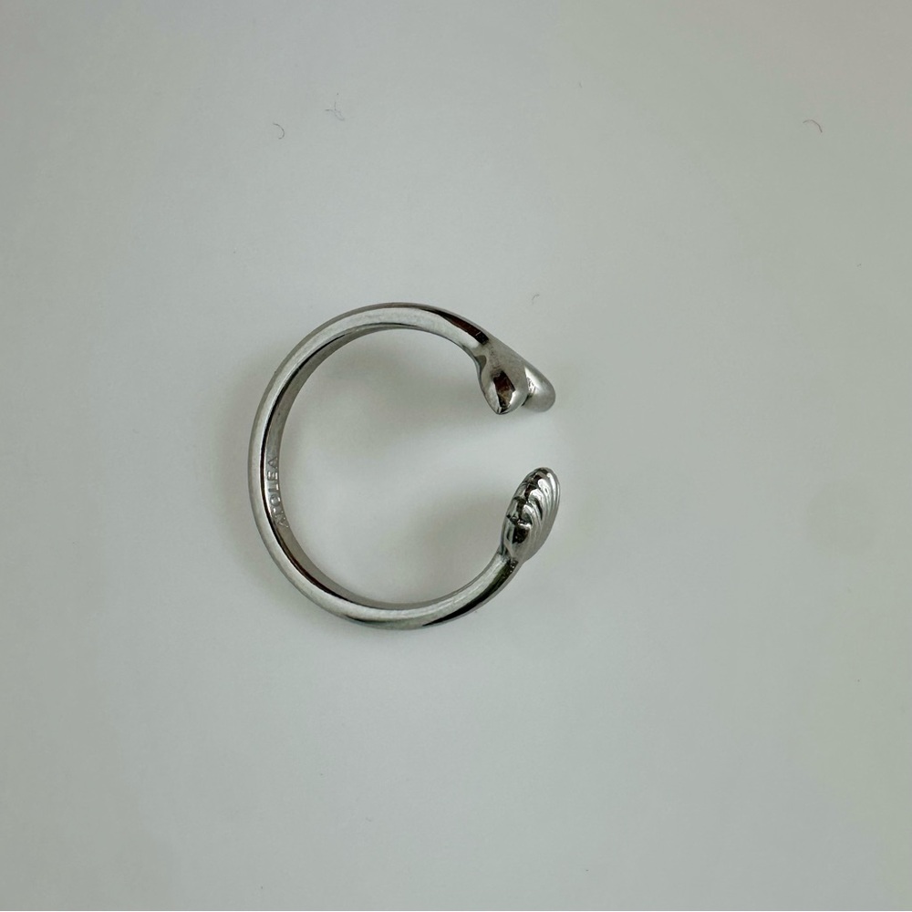 ATEOLA Open Island Ring✨Tarnish-Free Silver, Adjustable, Ocean Shell Theme - Picture 4 of 7